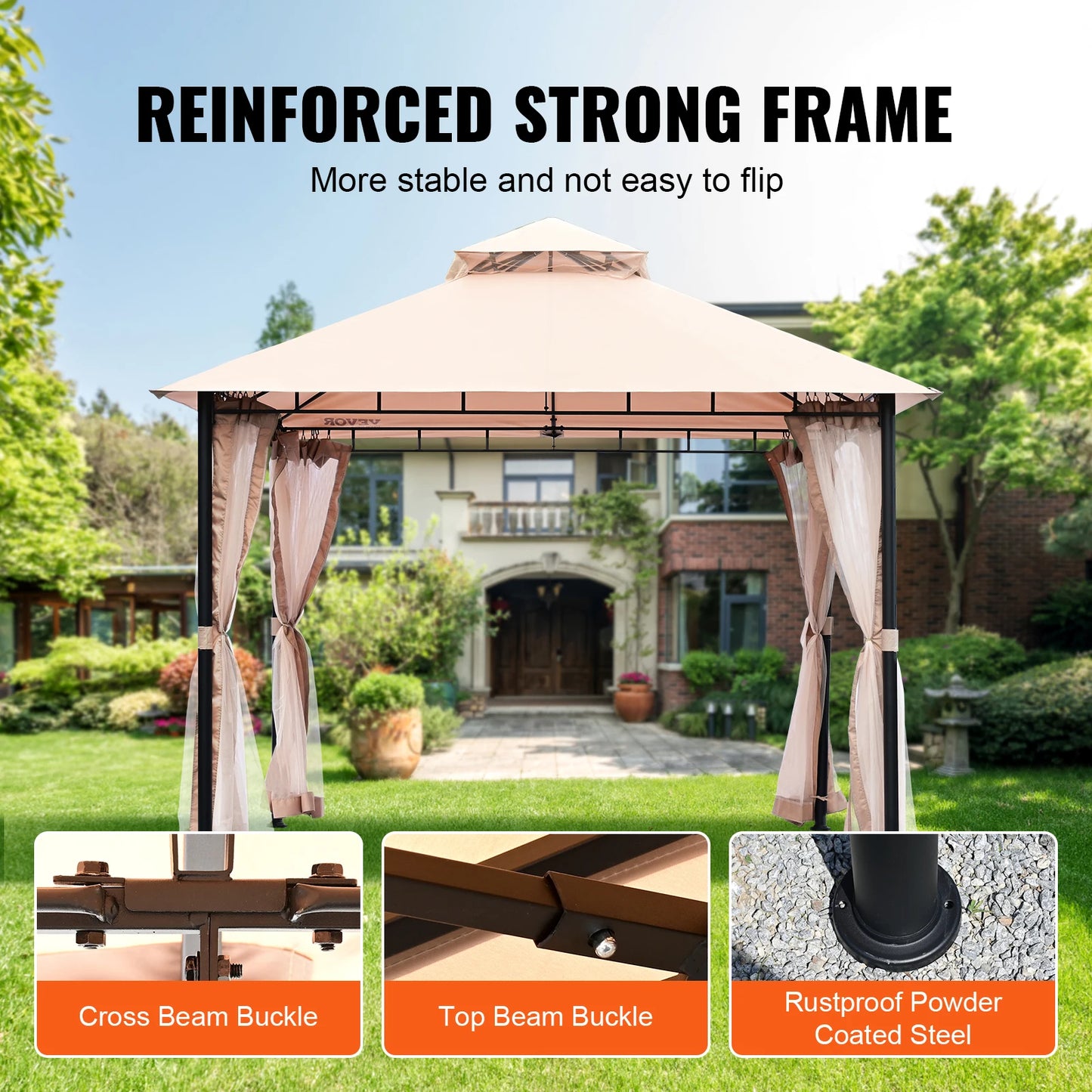 SucceBuy Portable Gazebo Outdoor Shelter Canopy Frame