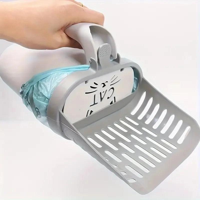 Hign-concerned Easy Use Cat Litter Scoop With Bag Holder