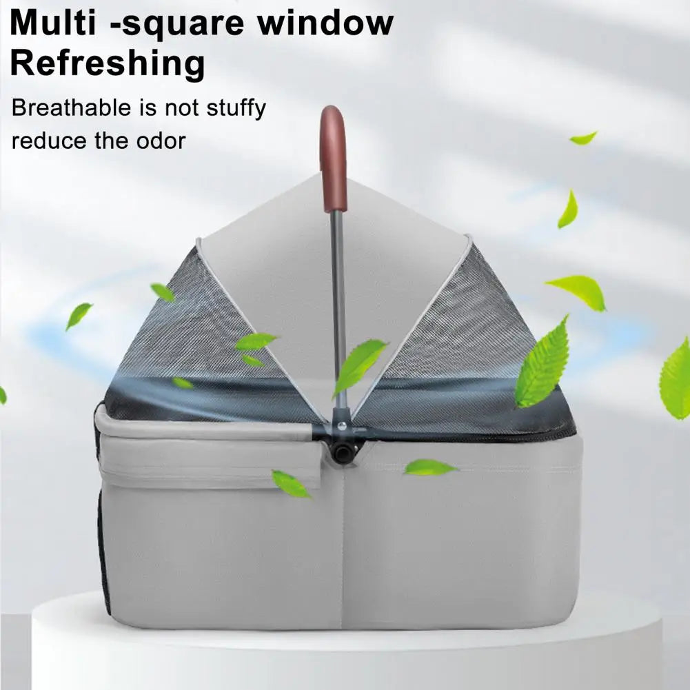 Breed Folding Dog Stroller Four Wheel Travel Carrier