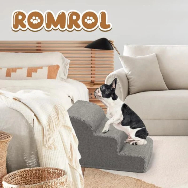 Dog Door Rompol 3-Step Fabric Dog Steps Stable Design