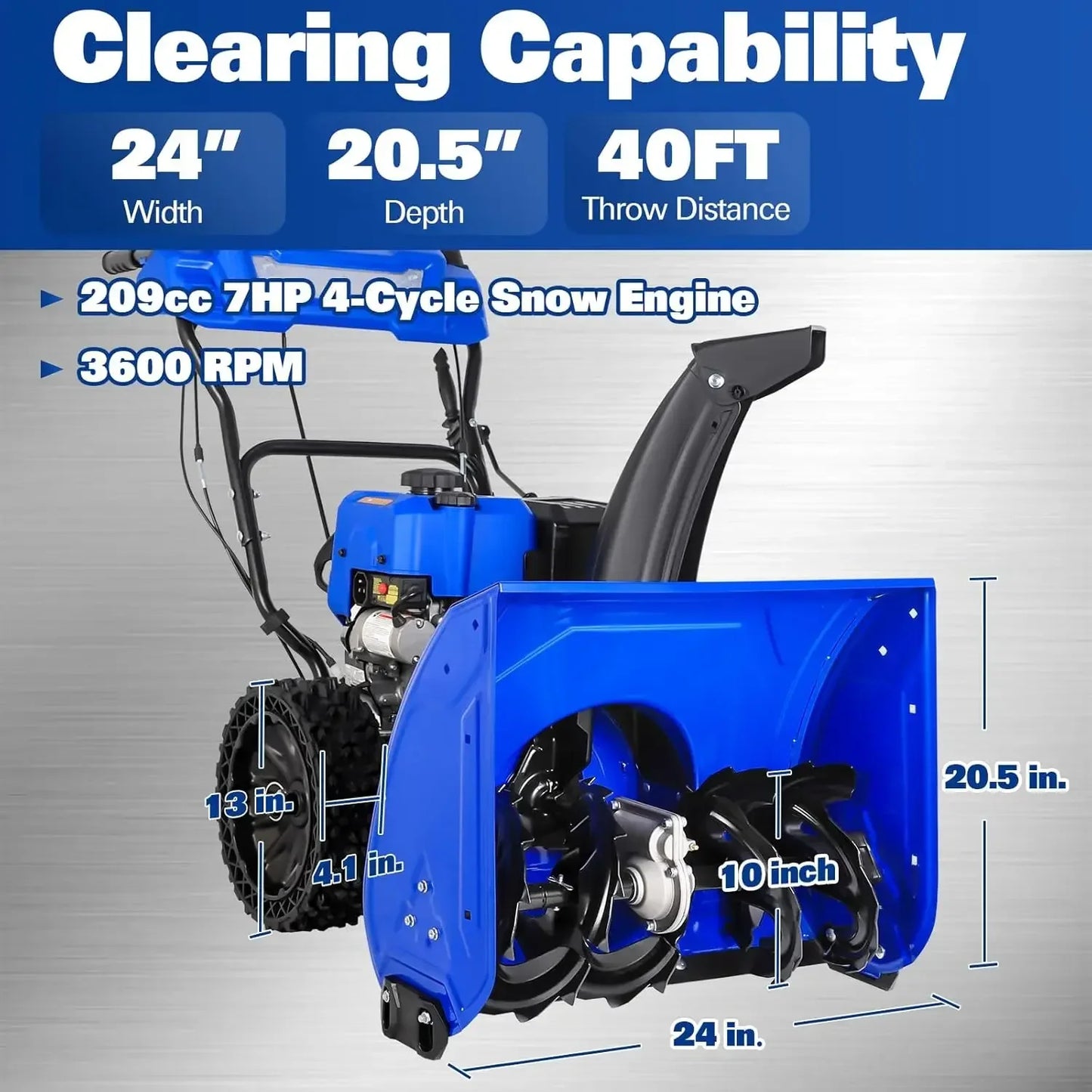 XMSJH Gas Snow Blower Two Stage With Electric Start