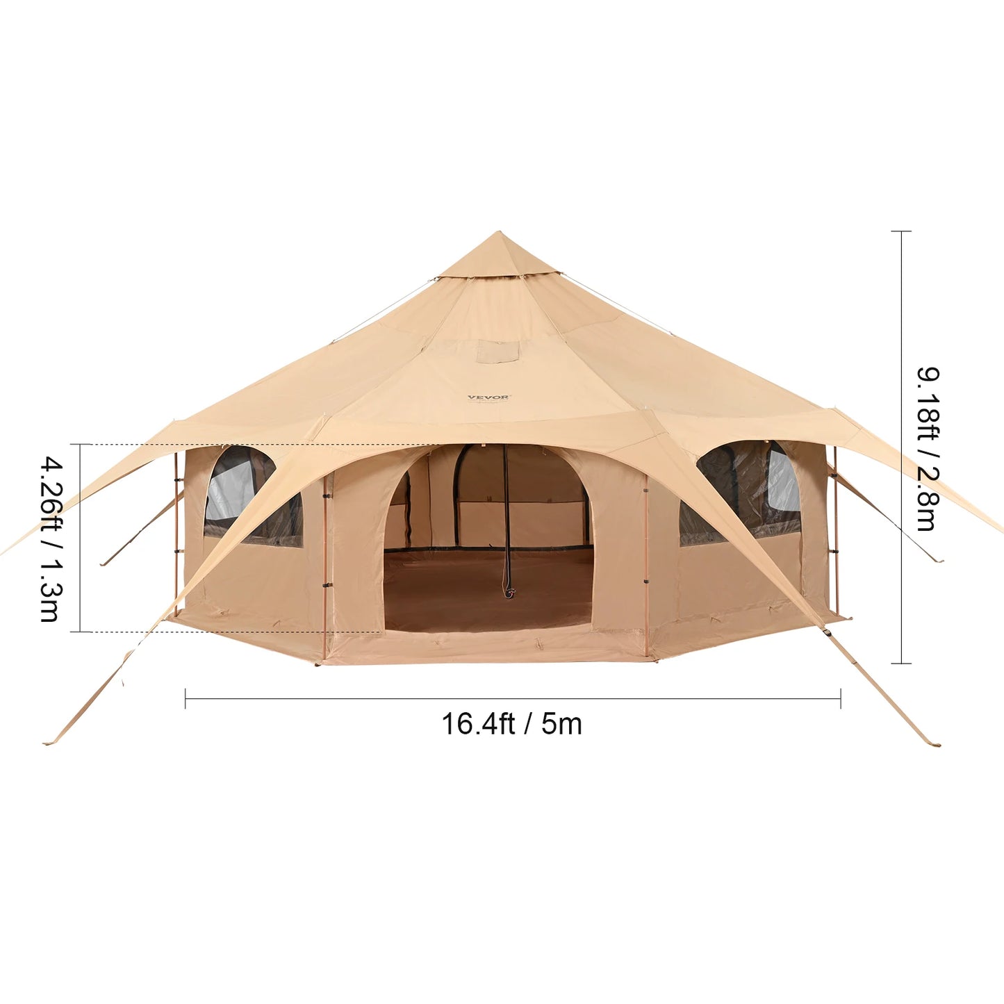 VEVOR Canvas Bell Tent Four Seasons For Outdoor Camping