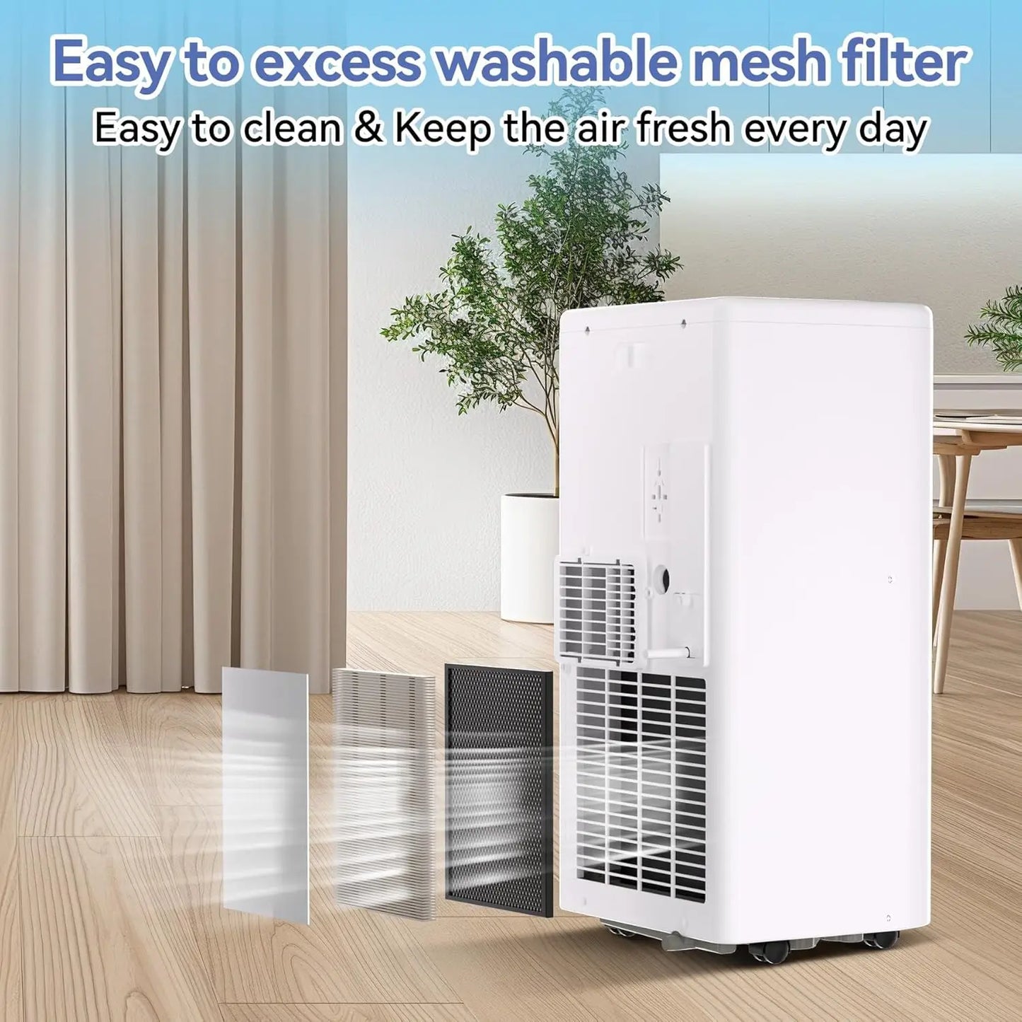 Acekool 10000 BTU Portable Air Conditioner With Dehumidifier And Remote Control For Up To 560 Sq Ft
