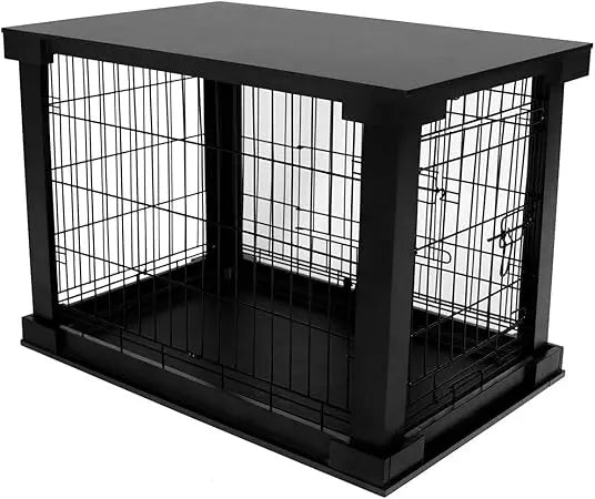 MKDK 2 Door Decorative Pet Kennel With Tray And Divider