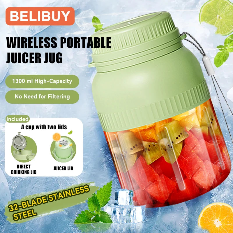 Portable USB Juicer Cup With Six Blades Stainless Steel