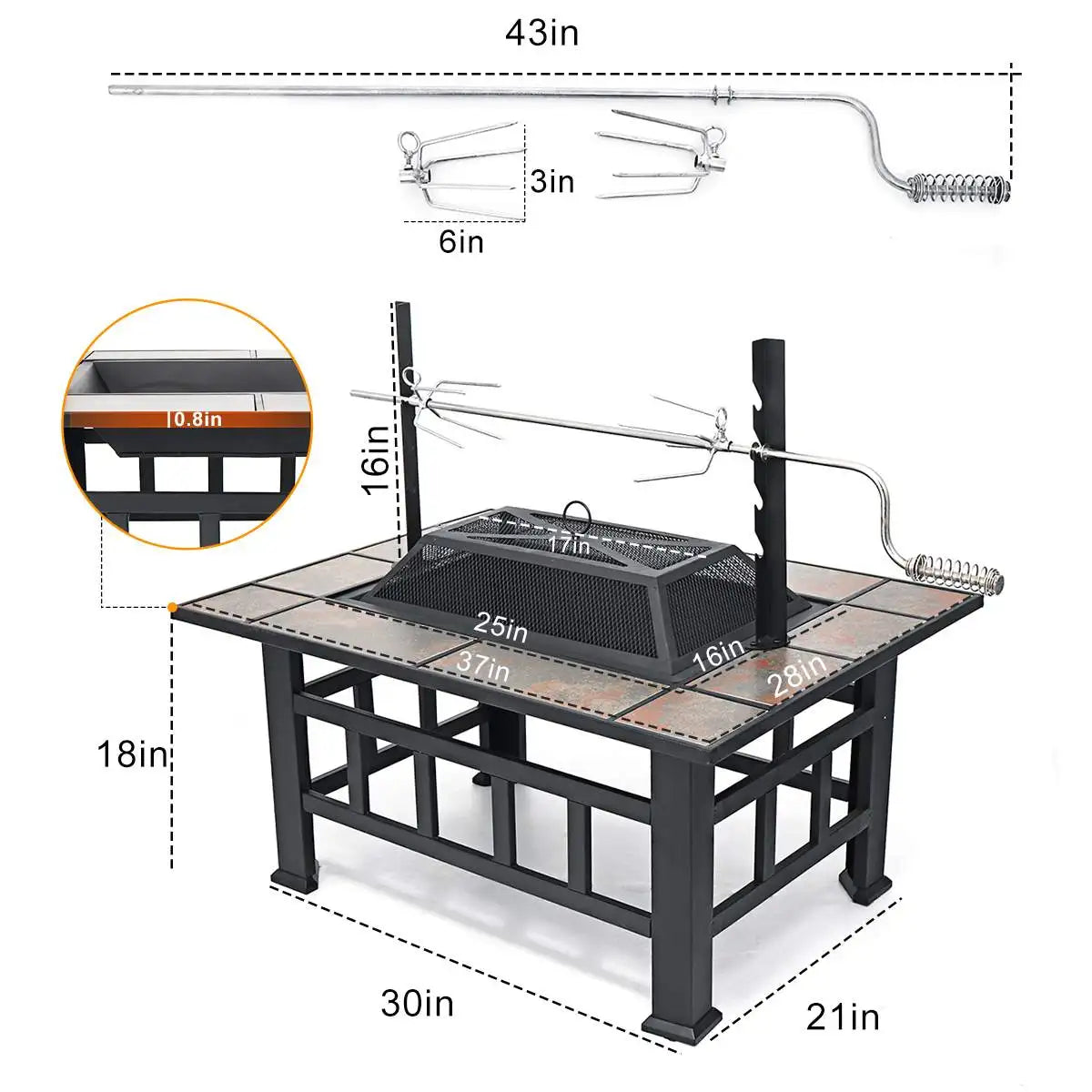 UltraDurableWeatherproof IndustrialGrade CastIron Outdoor Fire Pit With BuiltIn Grill
