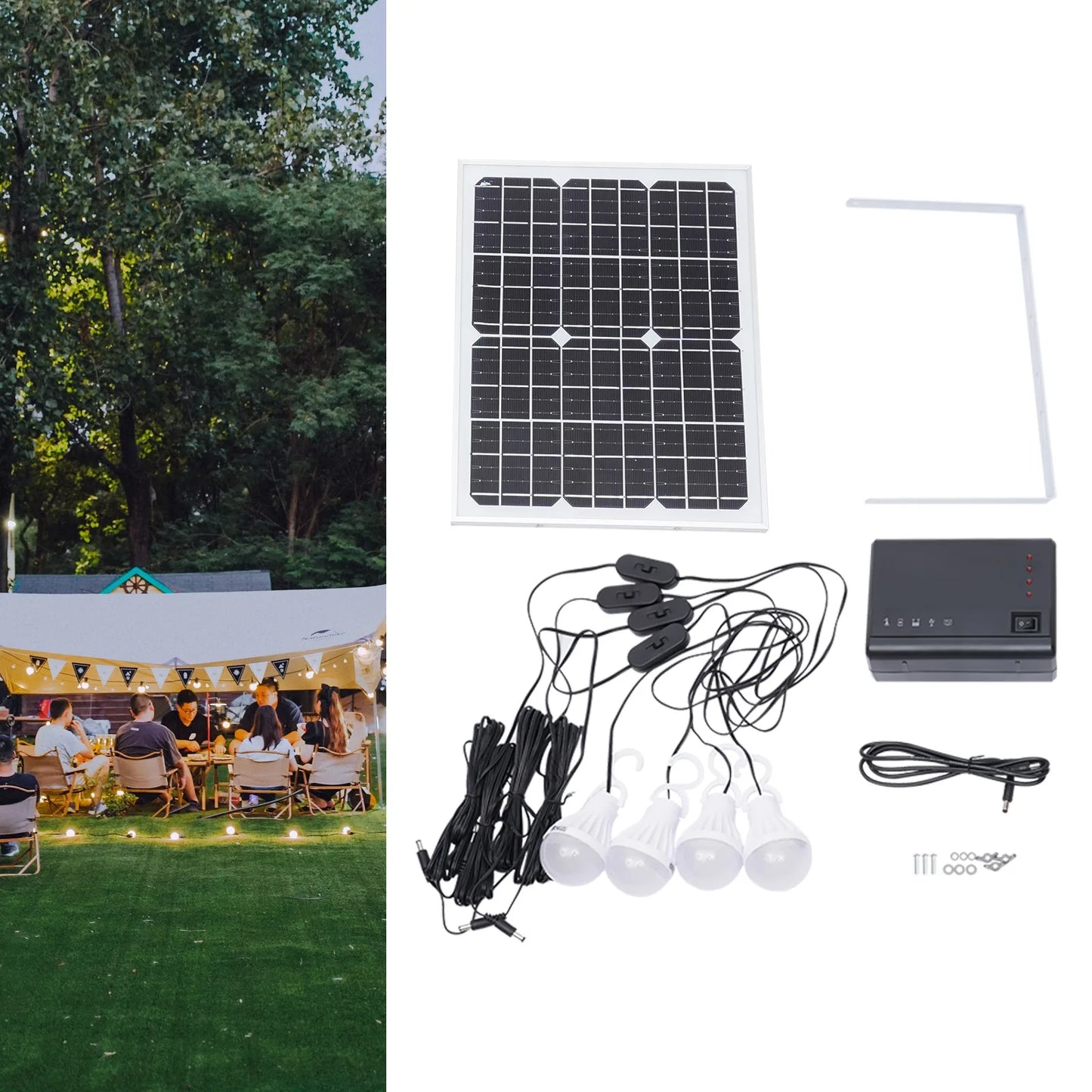 12V Portable Solar Power Generator Station With LED Kit
