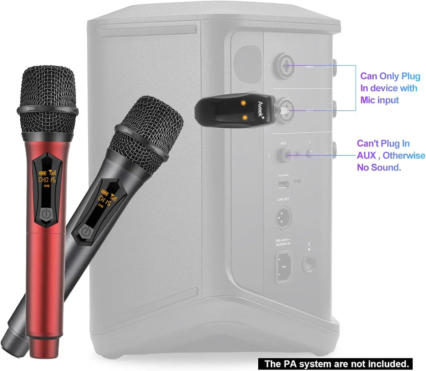 Aveek Wireless Karaoke Microphone 2.4GHz for Parties