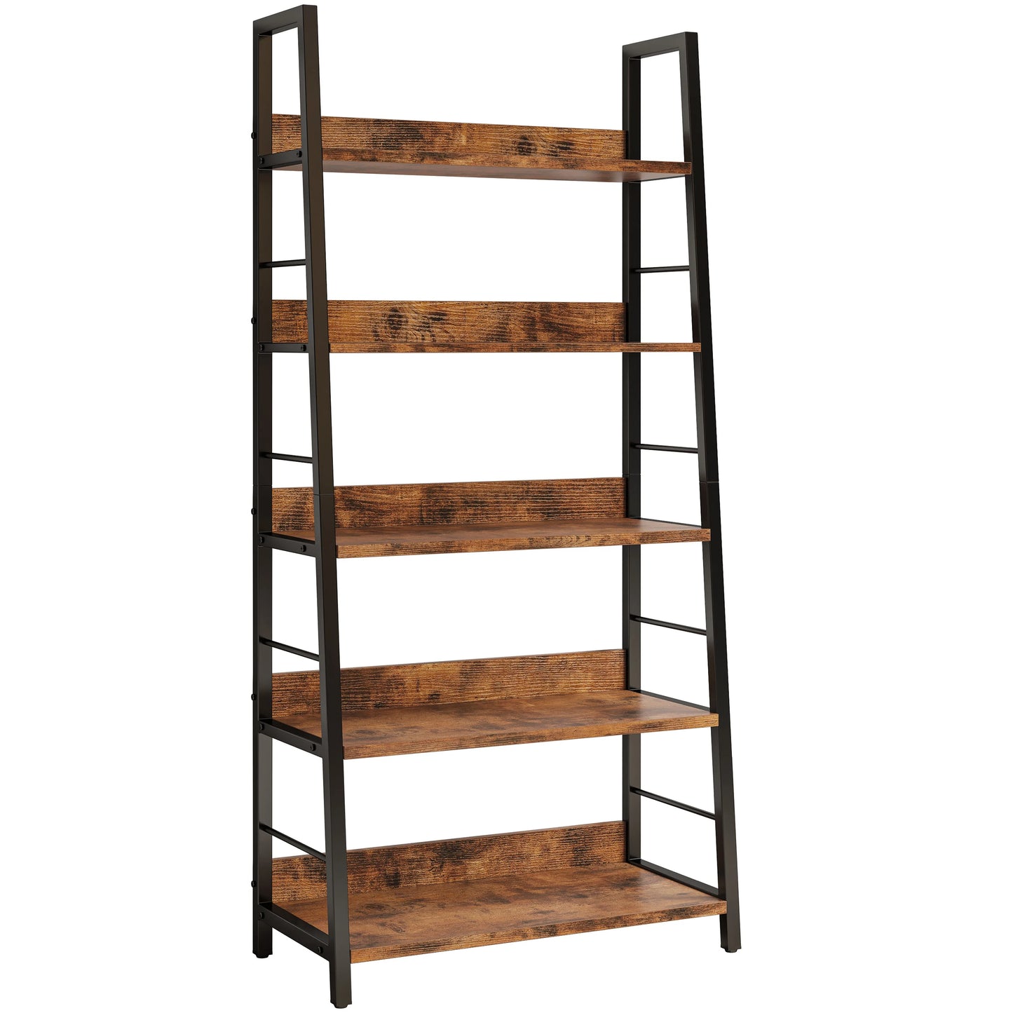 Ironck Industrial 5 Tier Ladder Bookshelf Metal Frame