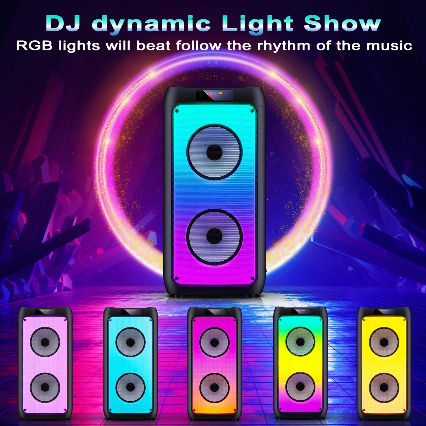 FanFun Wireless Karaoke Speaker With Bluetooth And Mics