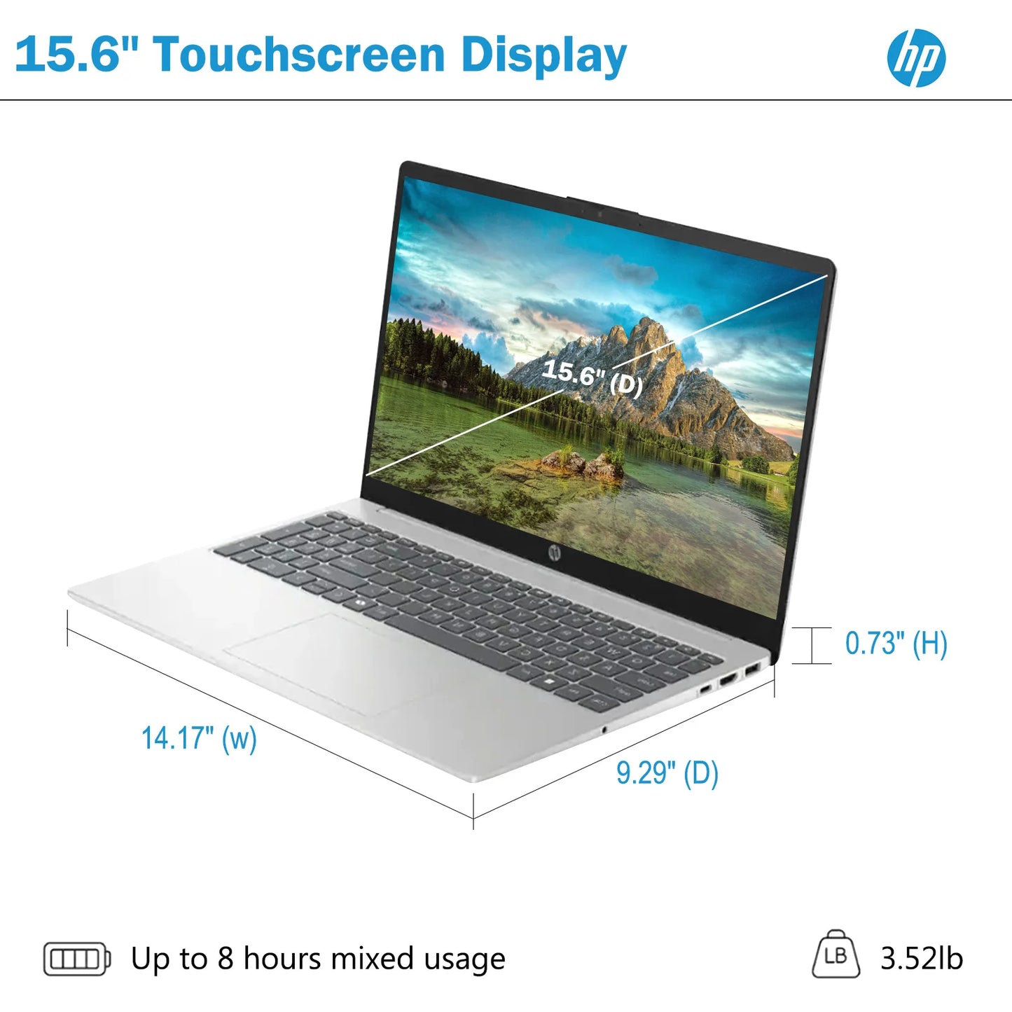 HP 15.6 Touchscreen Laptop Intel Core I3 64GB 4TB SSD