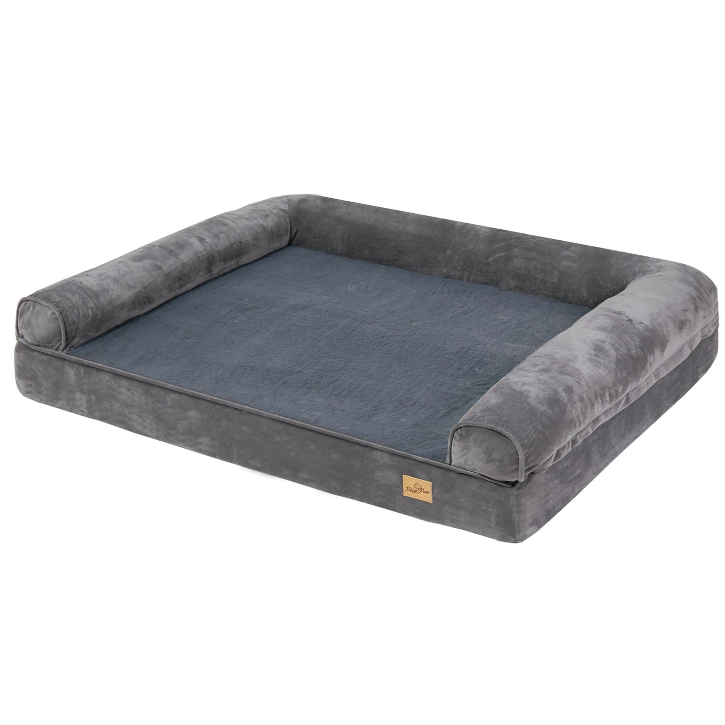 BINGOPAWCN Orthopedic Dog Bed With Bolster And Washable Cover