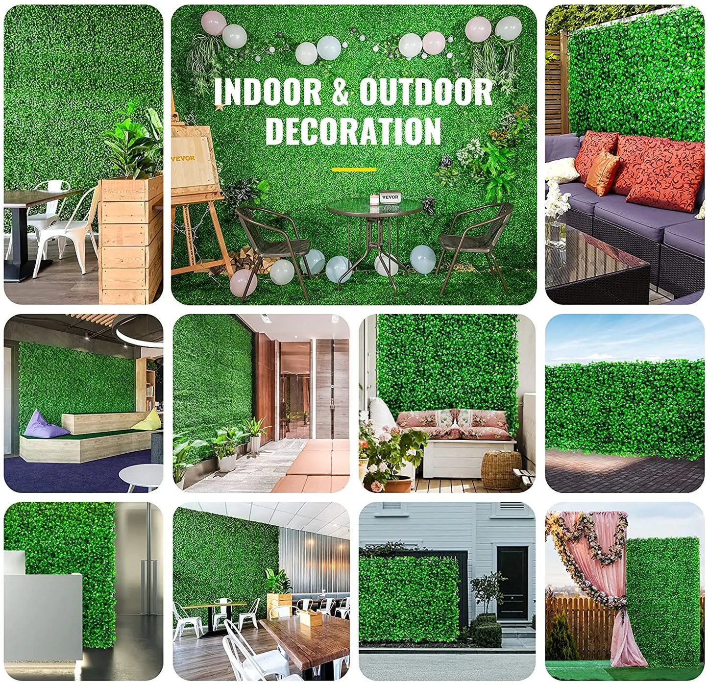 Shanghai Boxwood Hedge Wall Panels Artificial Plant Backdrop For Home Decor And Privacy
