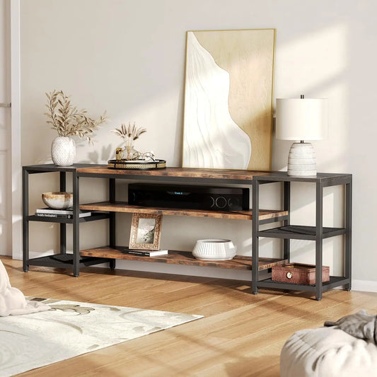 78 Inch Farmhouse TV Stand With Storage For 85 Inches