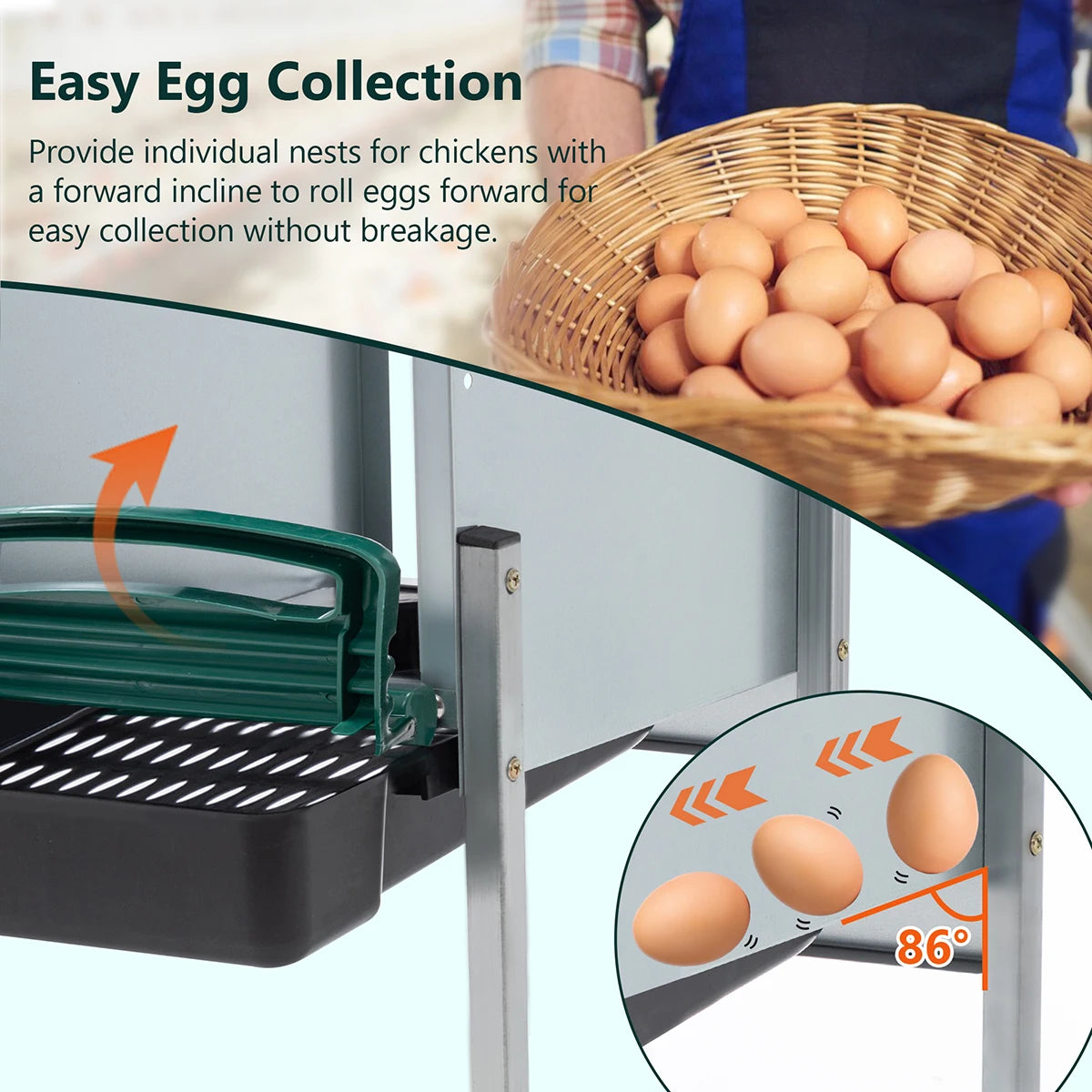 Farm Animals Chicken Nest Box Four Compartment Metal Ventilated Coop For Poultry