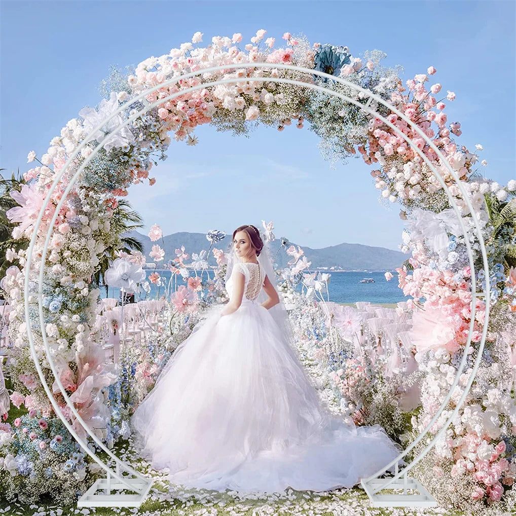 GuangdongHign-concerned Metal Round Wedding Arch Backdrop