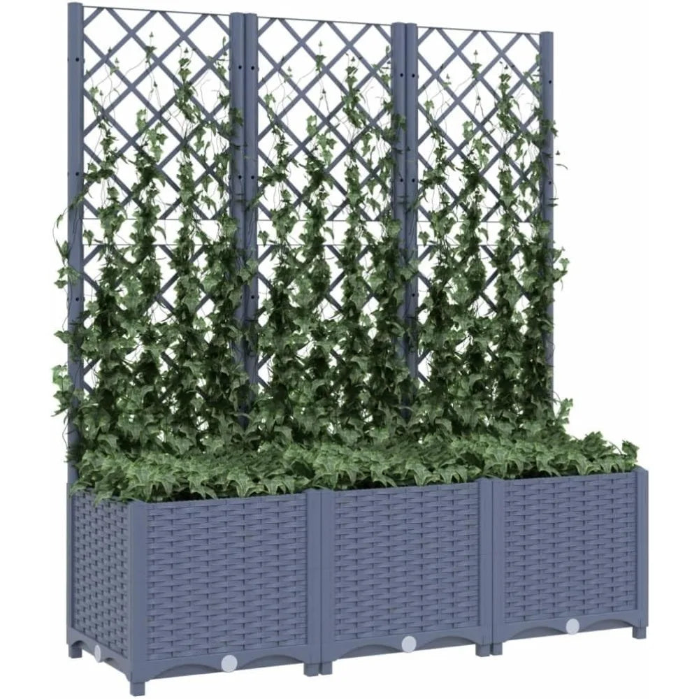 Garden Planter With Trellis Polypropylene Outdoor Patio