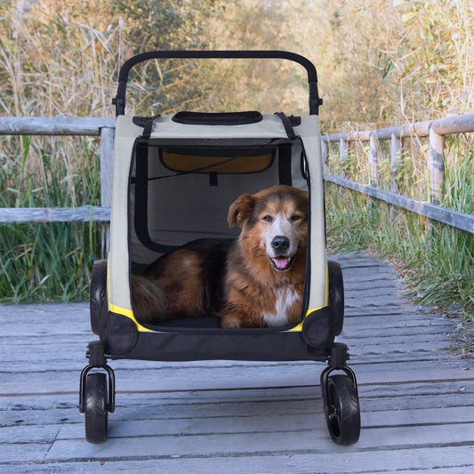 Heavy Duty Large Dog Stroller Jogger 4 Wheel Foldable