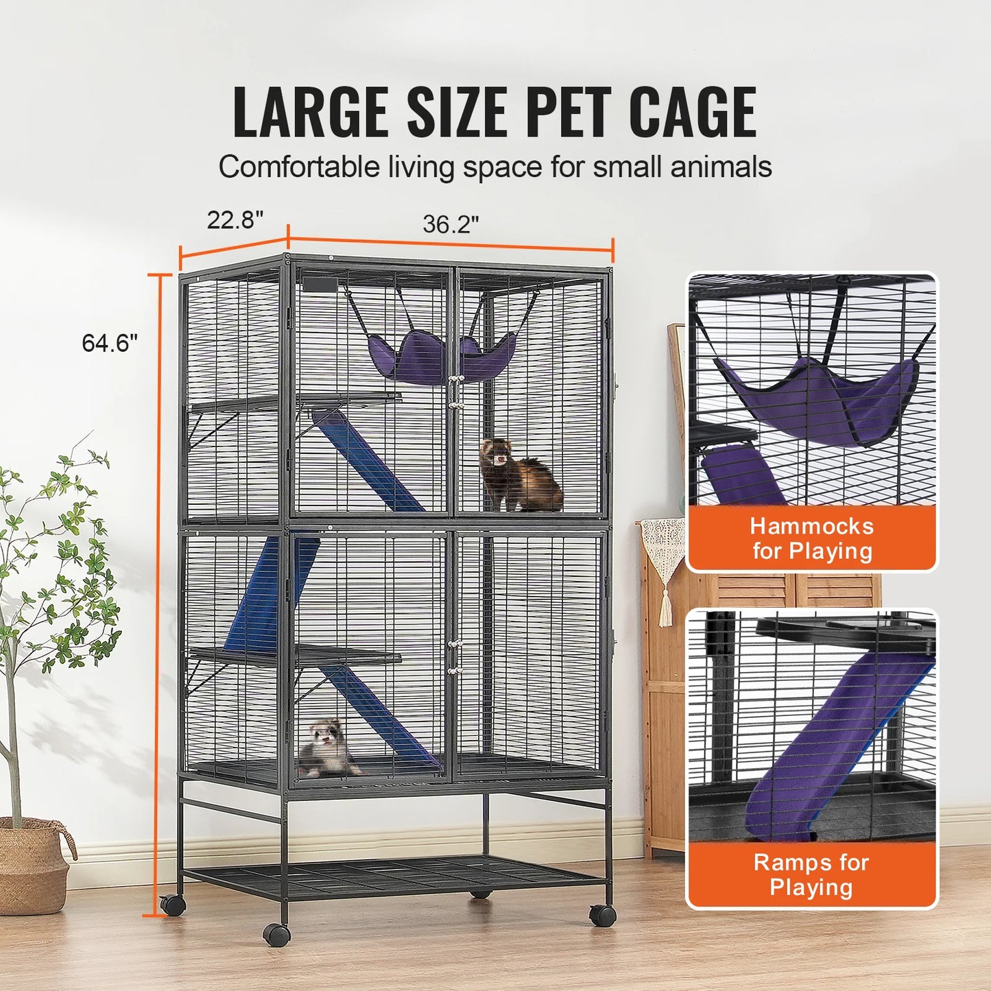 VEVOR Premium Critter Nation Cage On Wheels For Pets