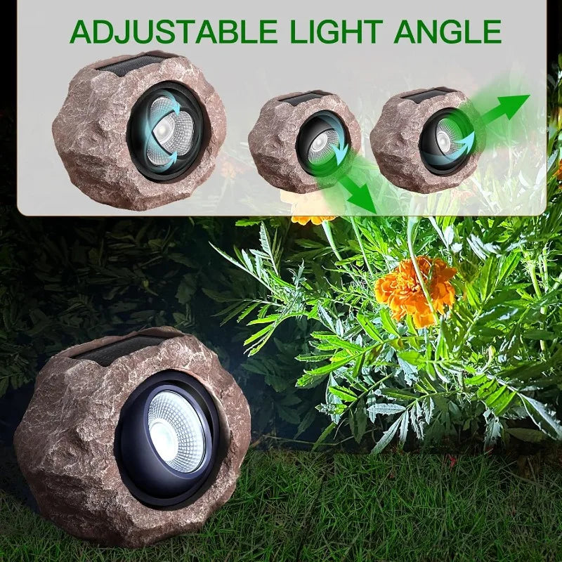 High-Concerned Solar Rock Lights for Lawn and Pathways