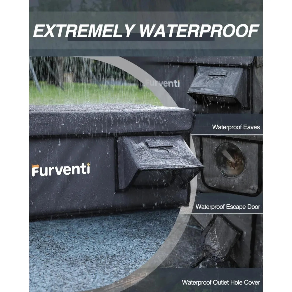 Heated Cat House Winter Shelter For Feral Cats Weatherproof