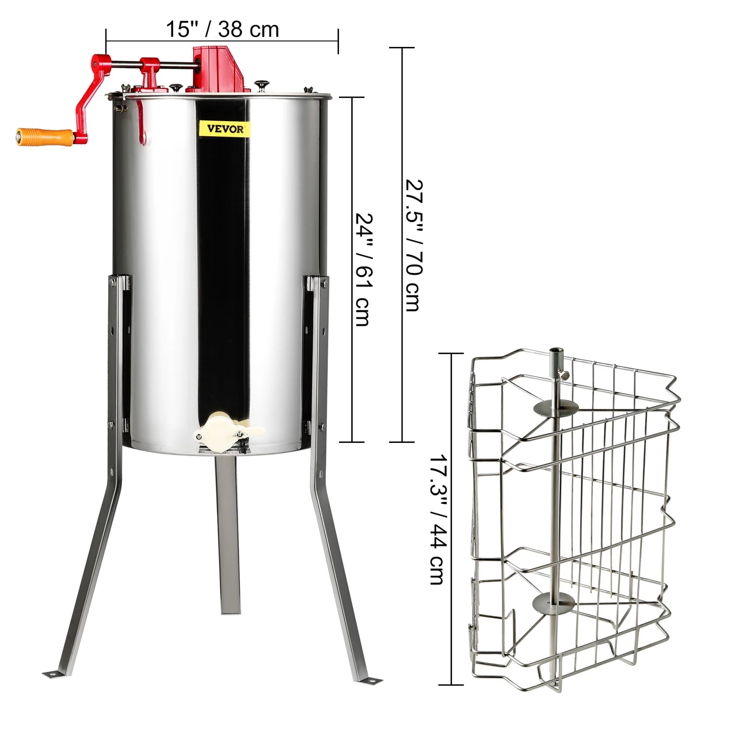 SucceBuy 3 Frame Manual Honey Extractor For Beekeeping