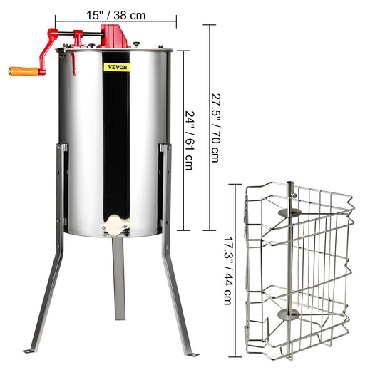 SucceBuy 3 Frame Manual Honey Extractor For Beekeeping