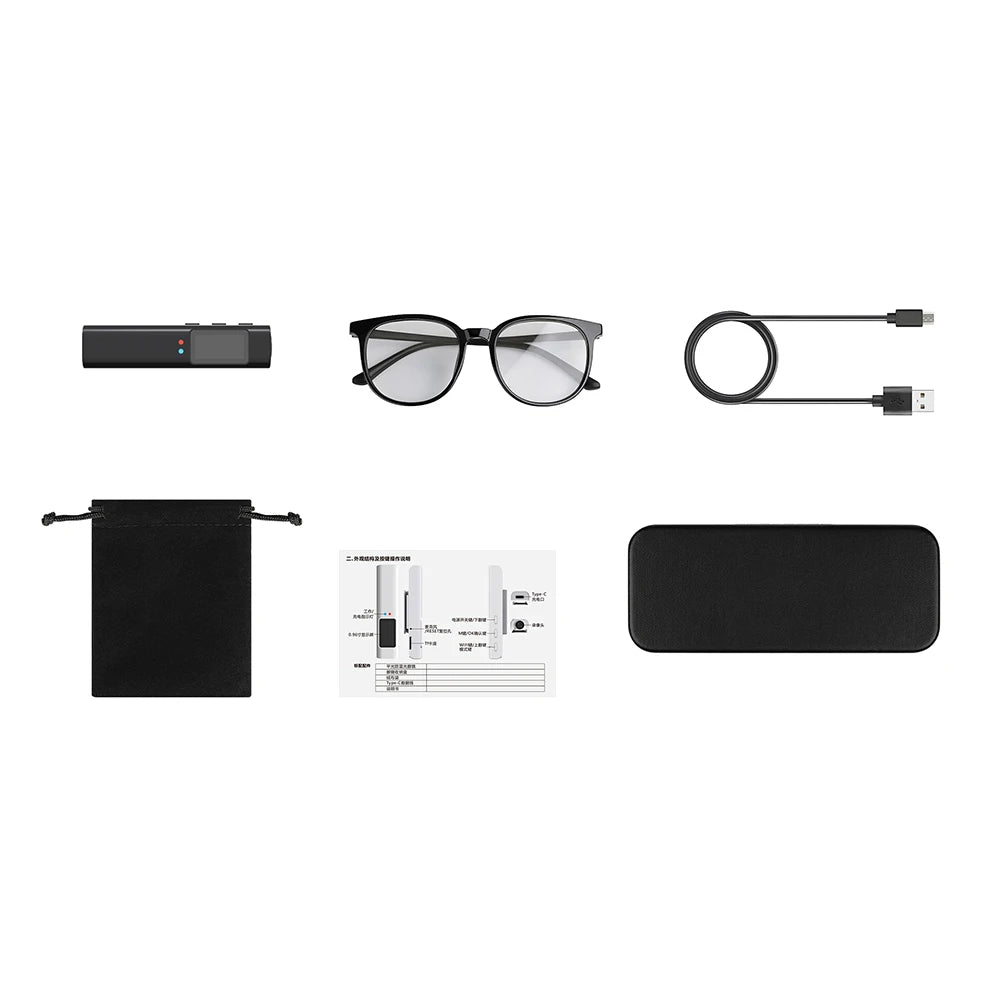 APWIKOGER 2.7K HD Glasses Camera WiFi Eyewear Action Cam