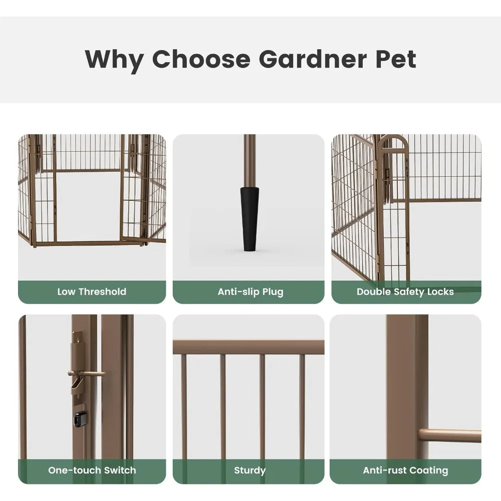 40 Inch Foldable Dog Playpen 16 Panel Indoor Outdoor