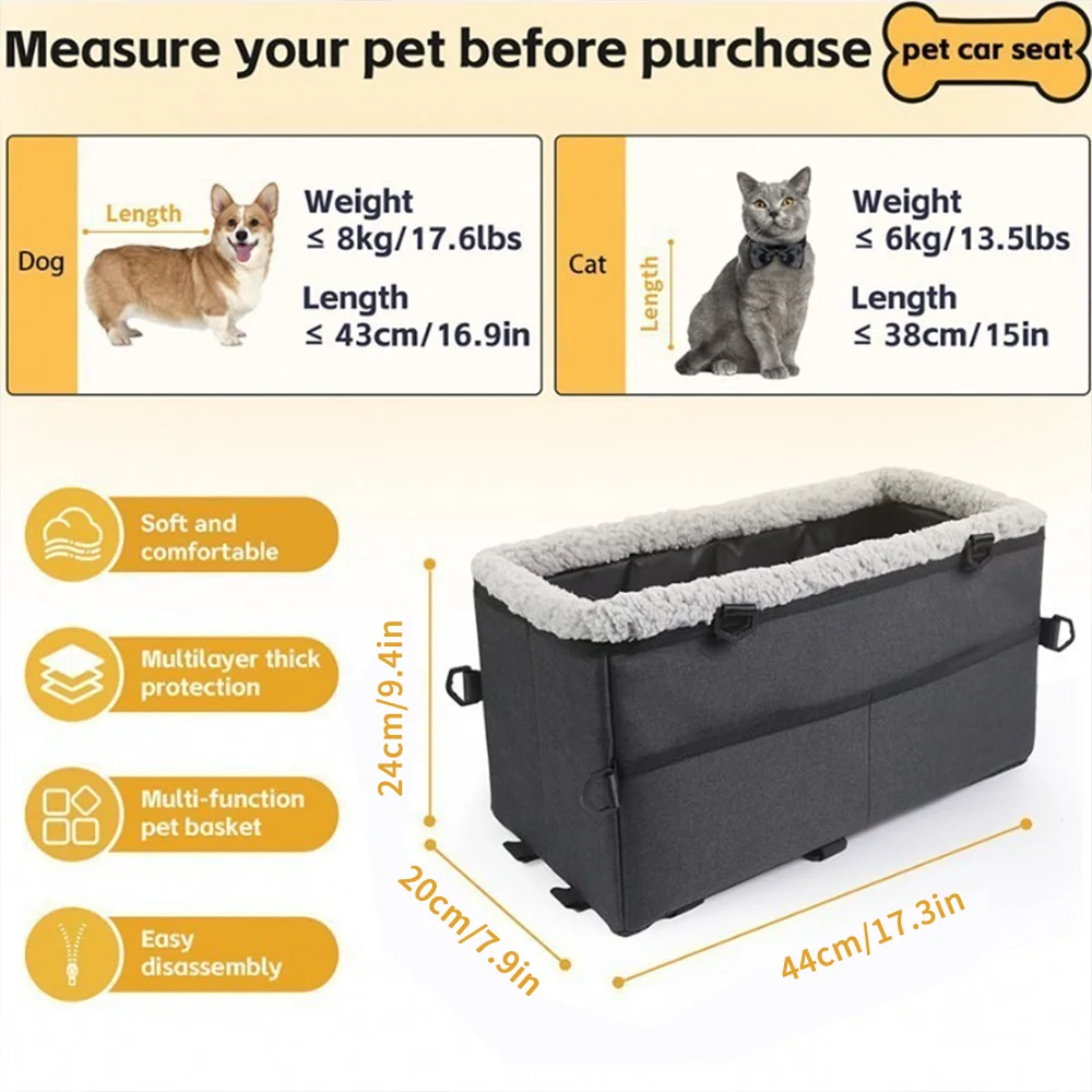 Breathable Nylon Outdoor Dog Car Kennel Carrier Bag Lightweight Front Seat Travel