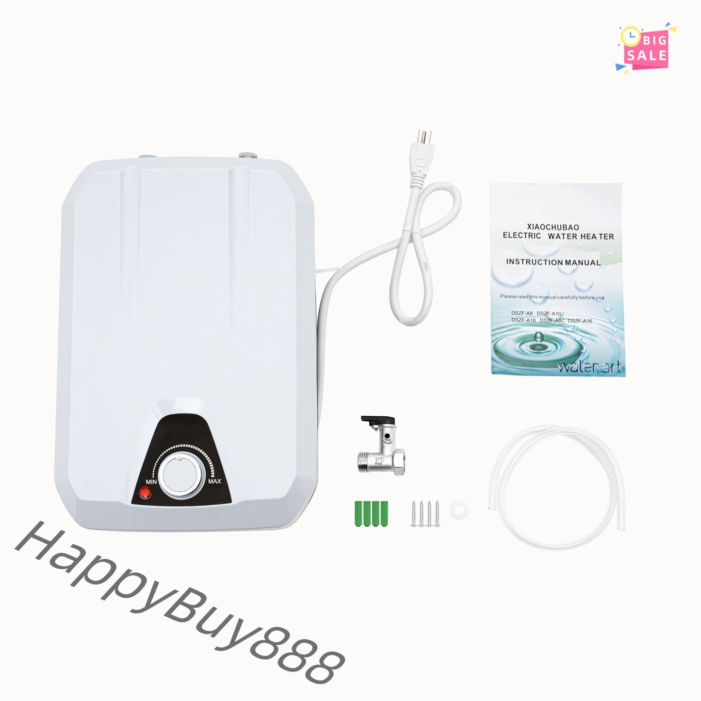 Electric Water Heater 6L Stainless Steel Tank Compact