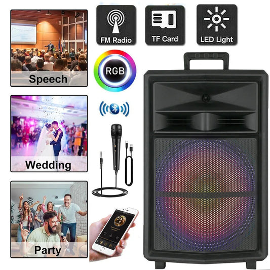 CURUK Loud Bluetooth Party Speaker with Subwoofer and Mic