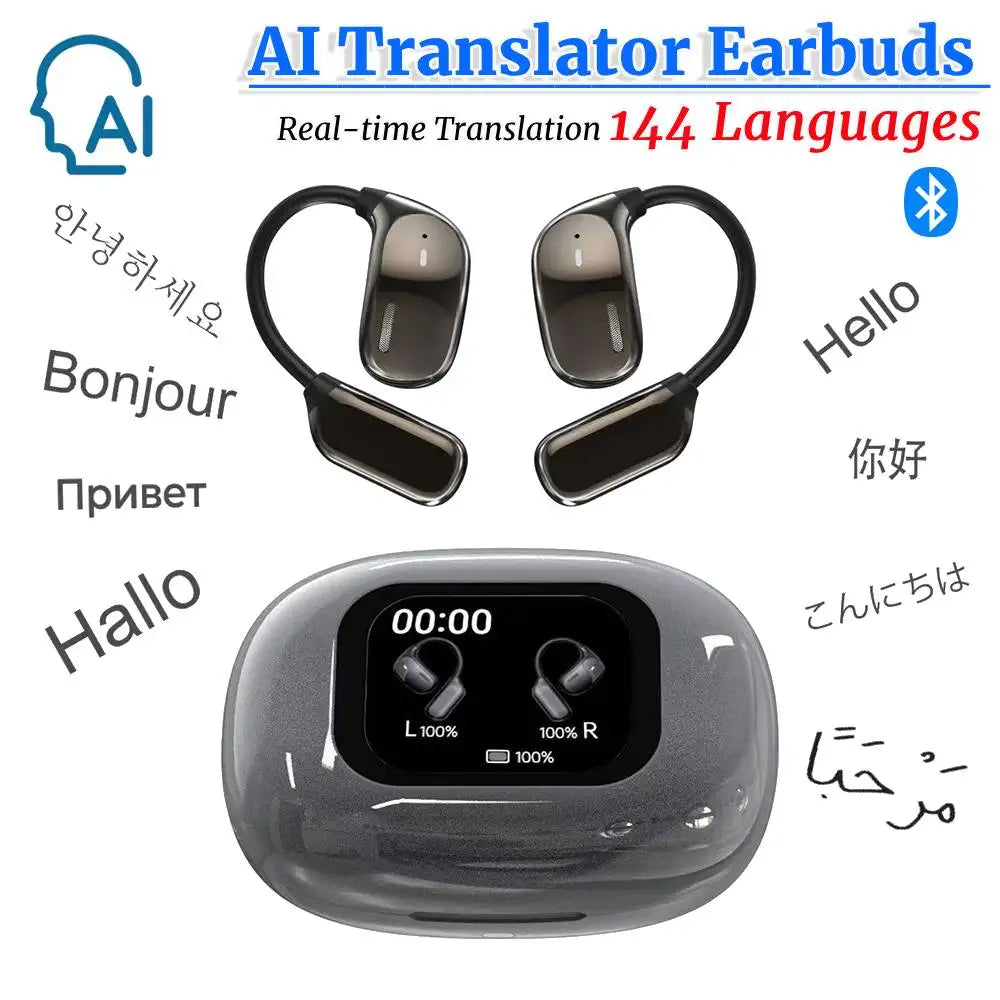 AI Real Time Translator Earbuds 144 Languages Bluetooth