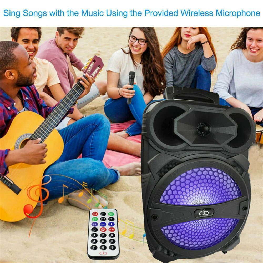 CURUK 1000W Portable Bluetooth Speaker LED Lights FM Radio