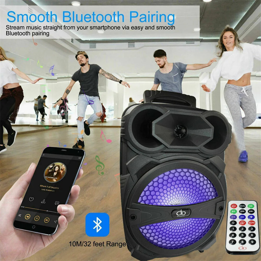 CURUK 1000W Portable Bluetooth Speaker LED Lights FM Radio