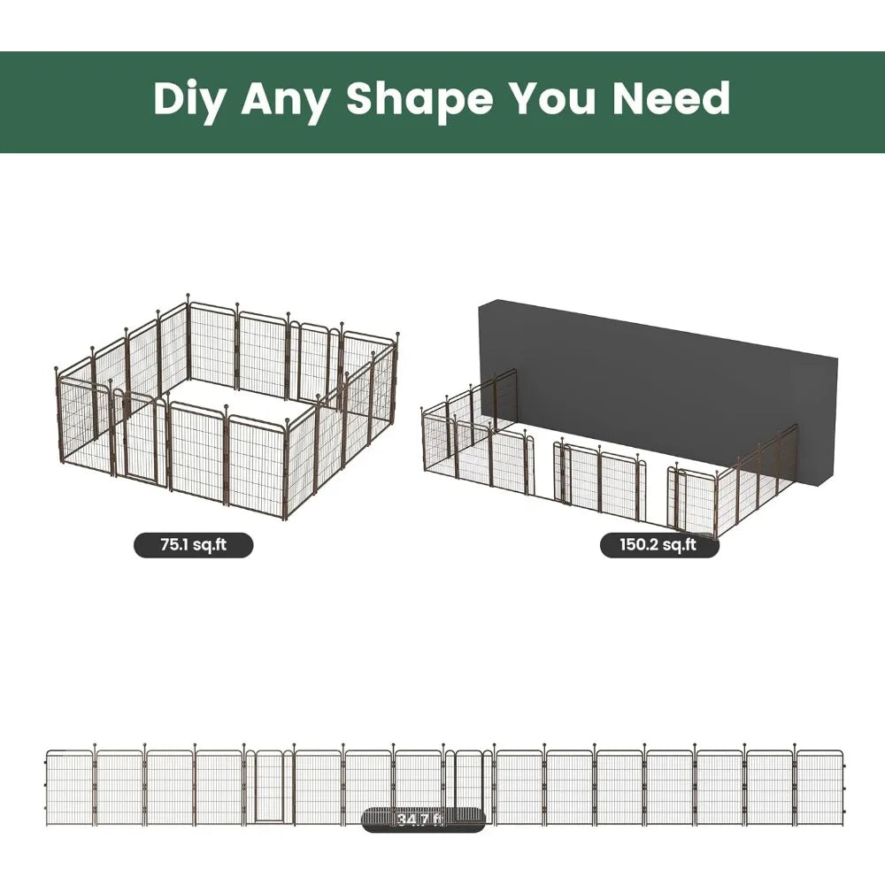 40 Inch Foldable Dog Playpen 16 Panel Indoor Outdoor