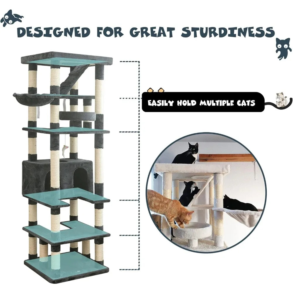 MWPO Cat Tree With Sisal Scratching Posts And Condo