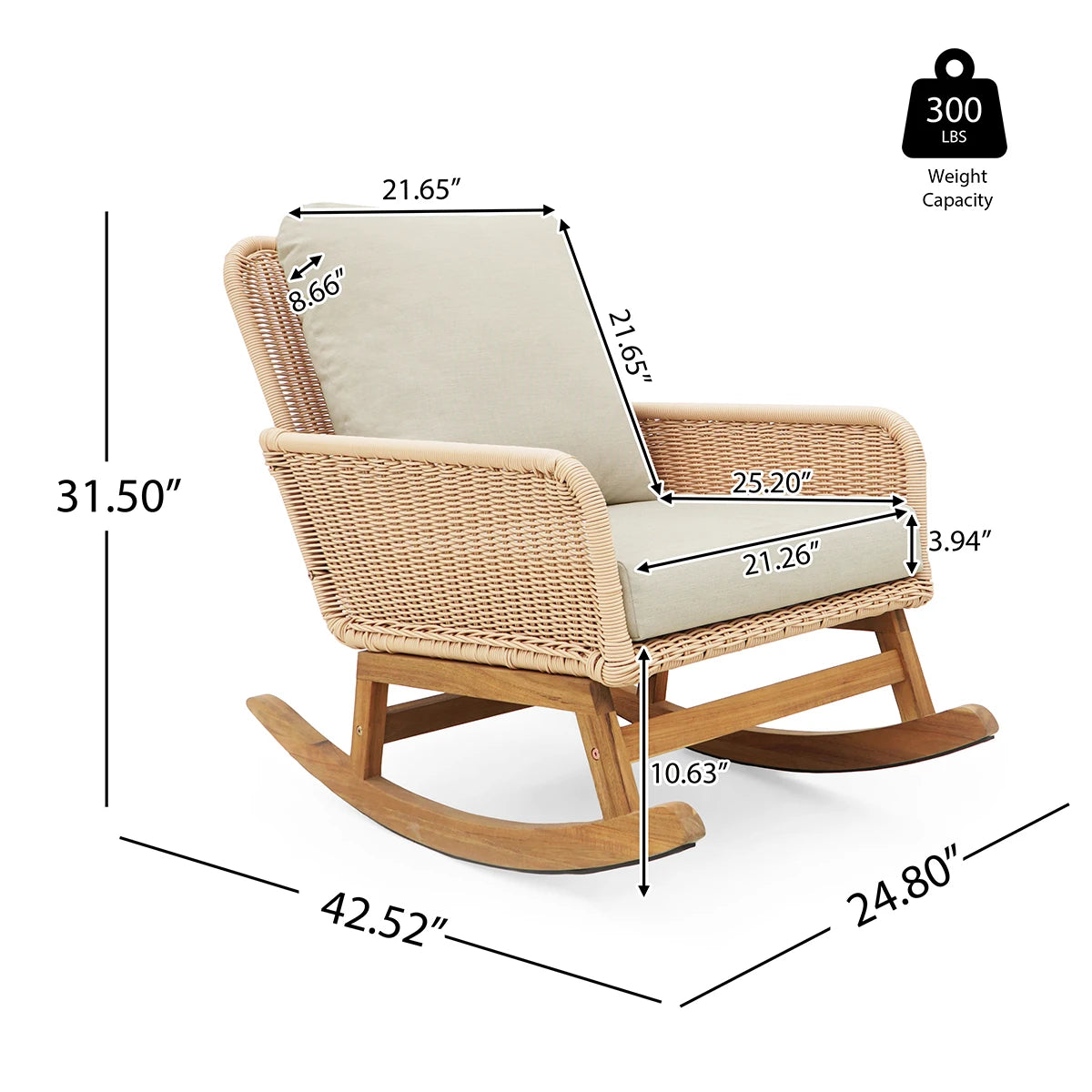 Twister CK Outdoor Wicker Rocking Chair For Garden Patio
