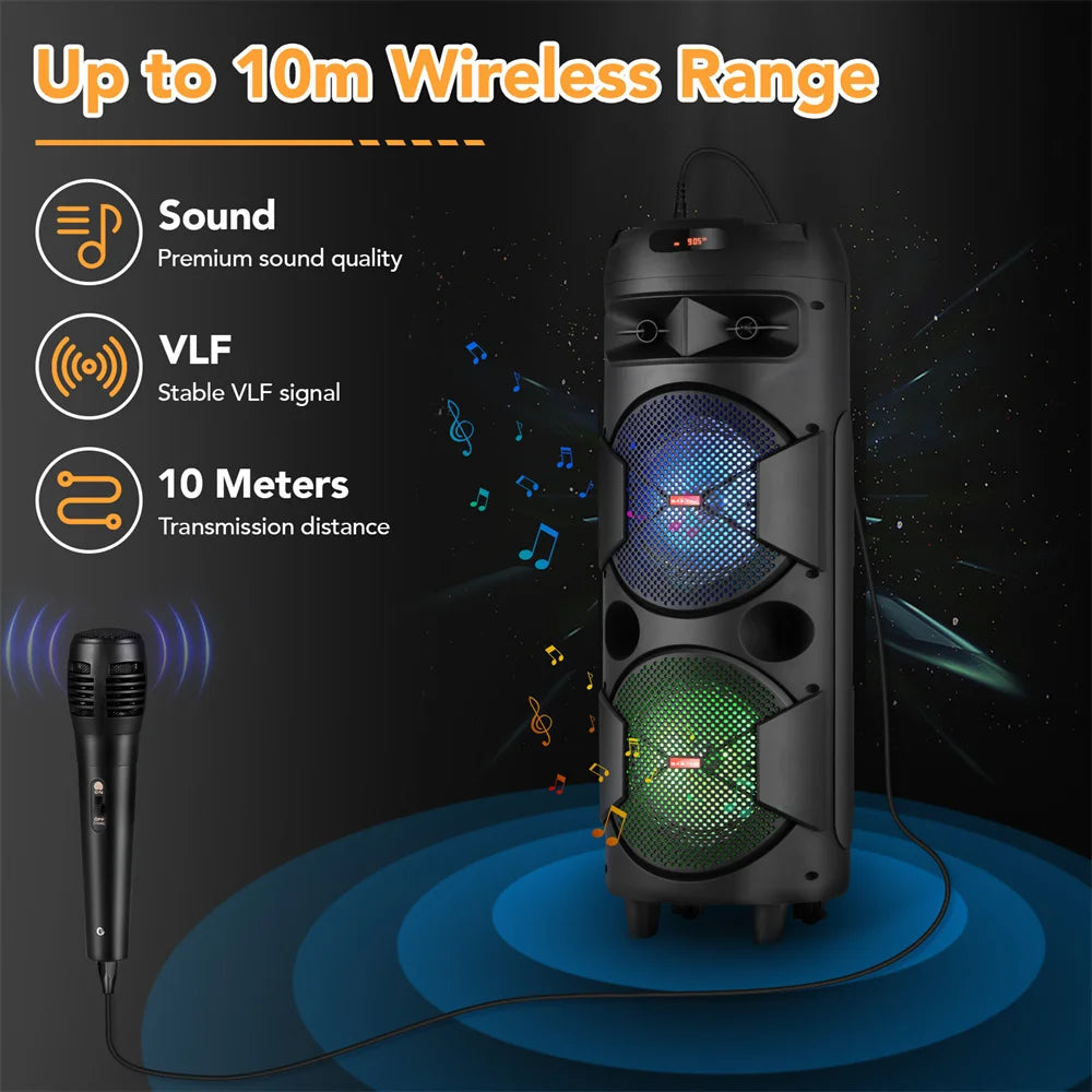 CURUK 5000W Portable Bluetooth Speaker Subwoofer System
