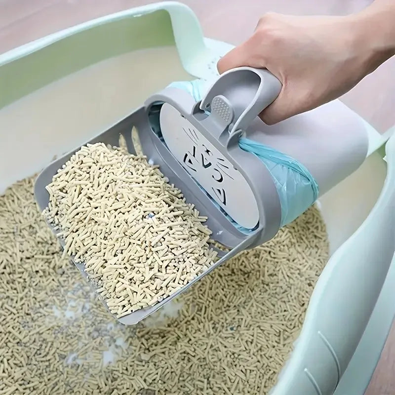 Hign-concerned Easy Use Cat Litter Scoop With Bag Holder