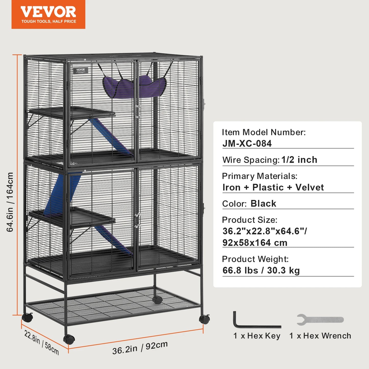 VEVOR Premium Critter Nation Cage On Wheels For Pets