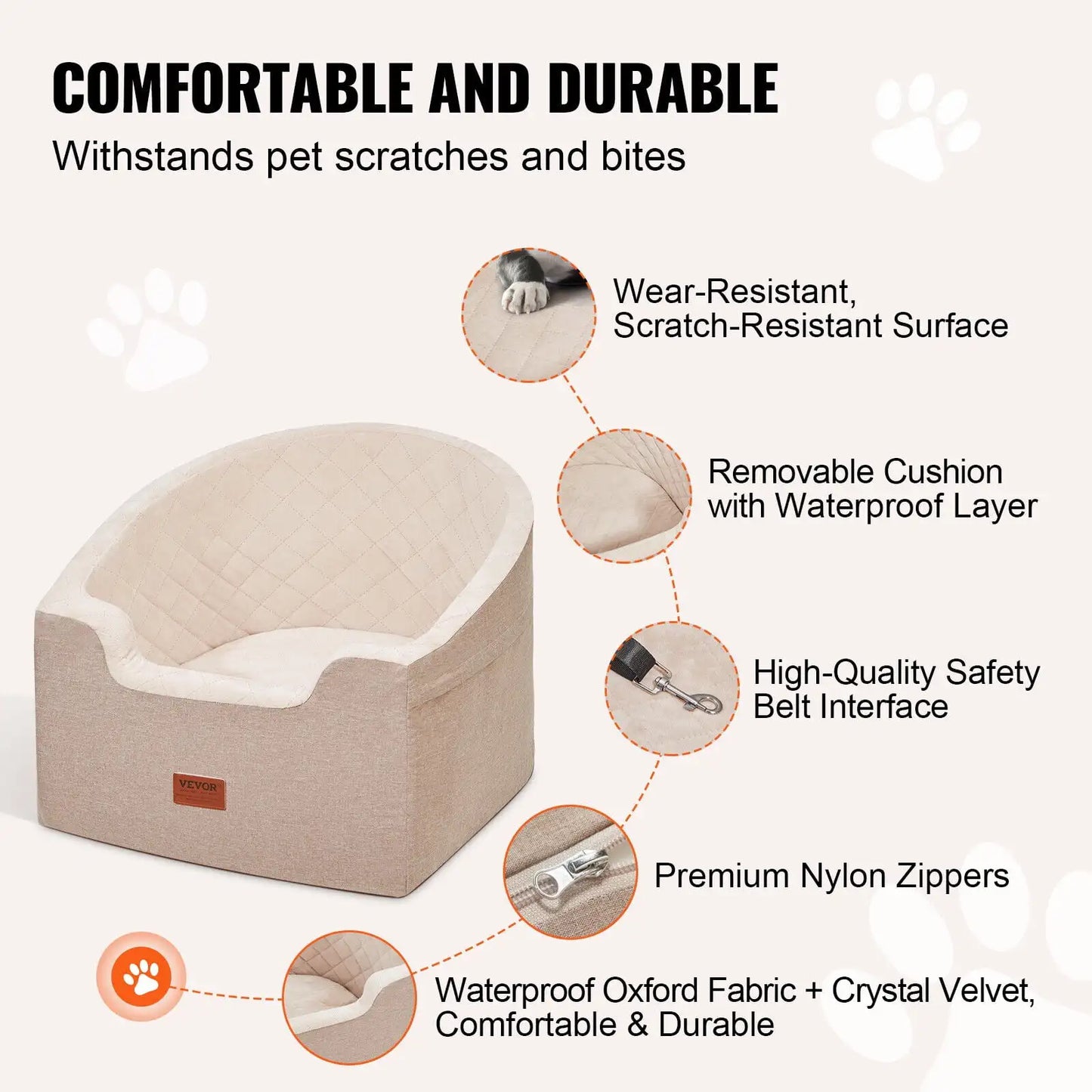 XMSJH Dog Booster Vehicle Seat With Enclosure For Pets