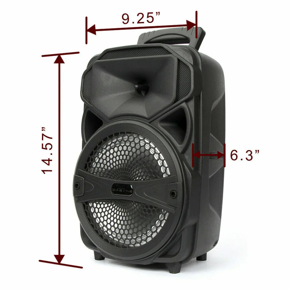 CURUK 1000W Portable Bluetooth Speaker LED Lights FM Radio