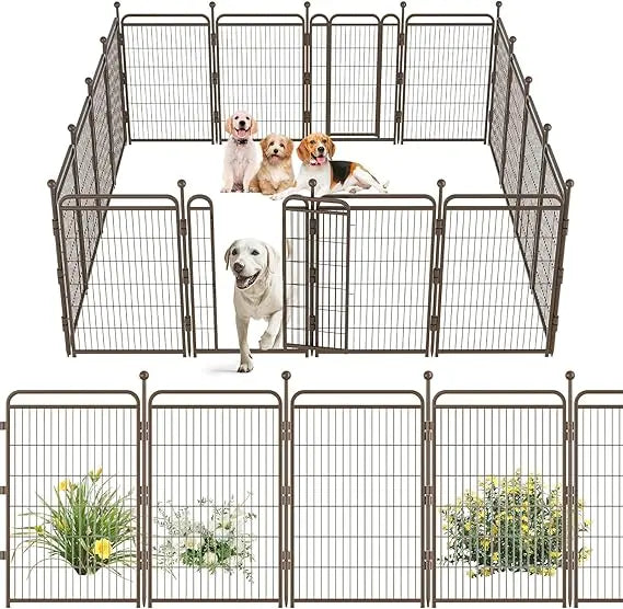 40 Inch Foldable Dog Playpen 16 Panel Indoor Outdoor