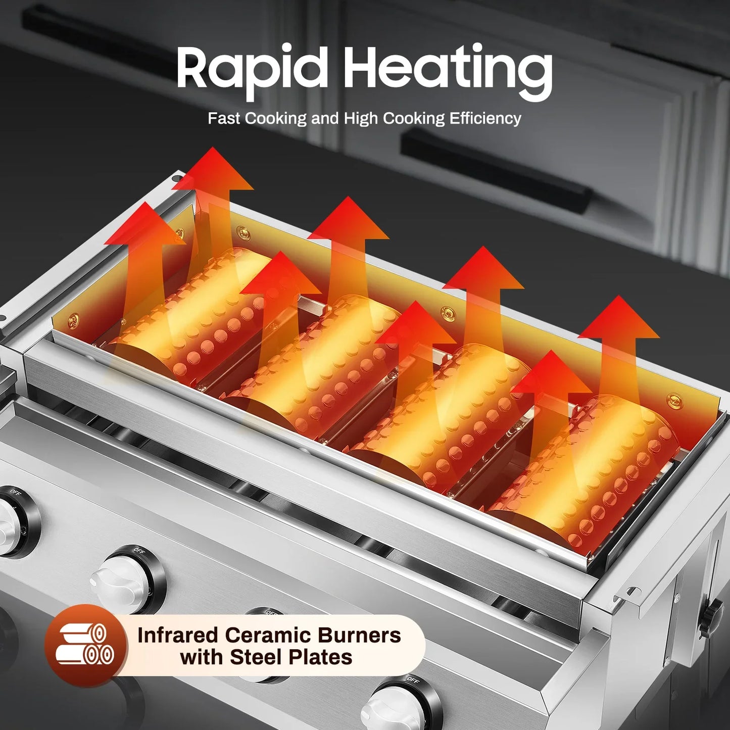 Garden LPG Gas Grill For Camping And Picnics Adjustable Height With Removable Oil Catch Tray