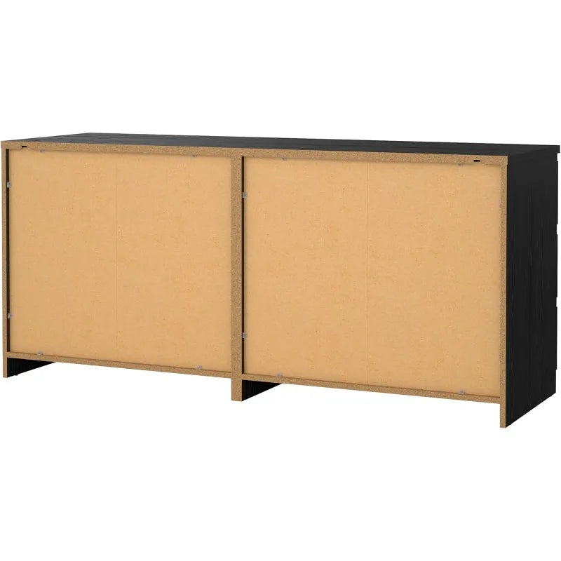 Tvilum 6 Drawer Double Dresser, Black Woodgrain