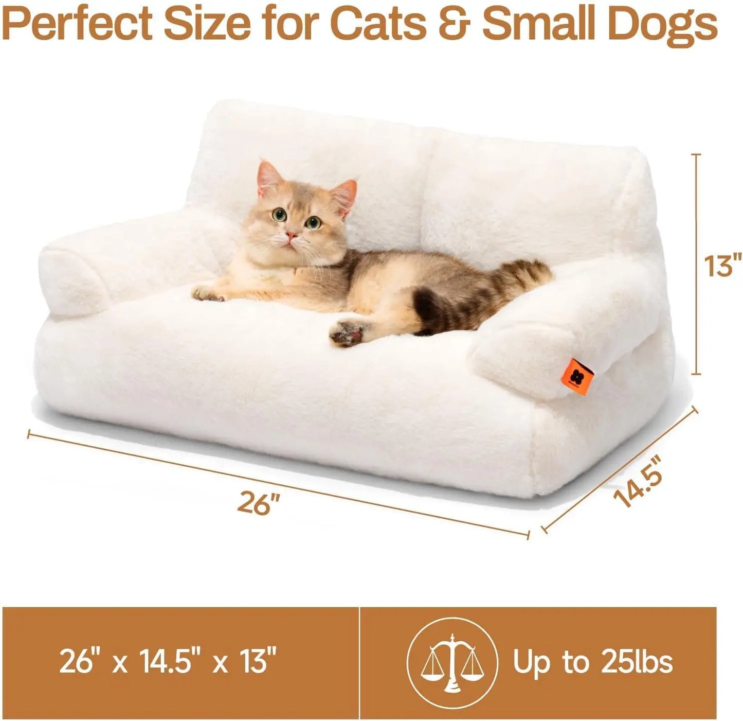 Mewoofun Pet Couch Bed 26x19x13 Inch Washable Cat Bed