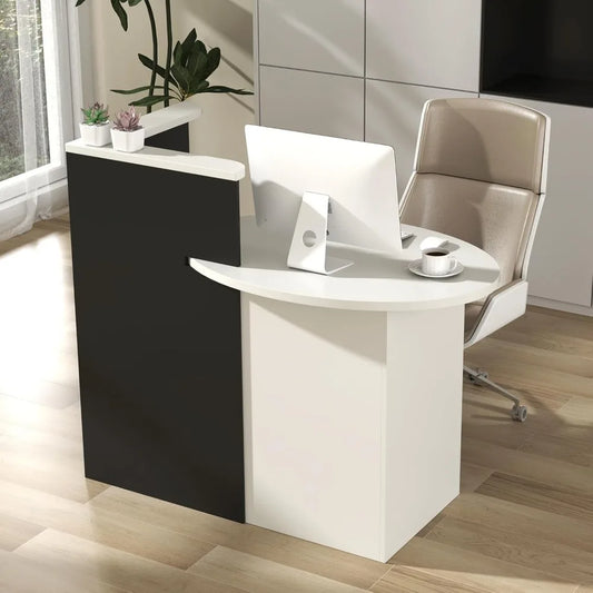 MKDK Retail Counter With Lockable Drawer L Shaped Desk