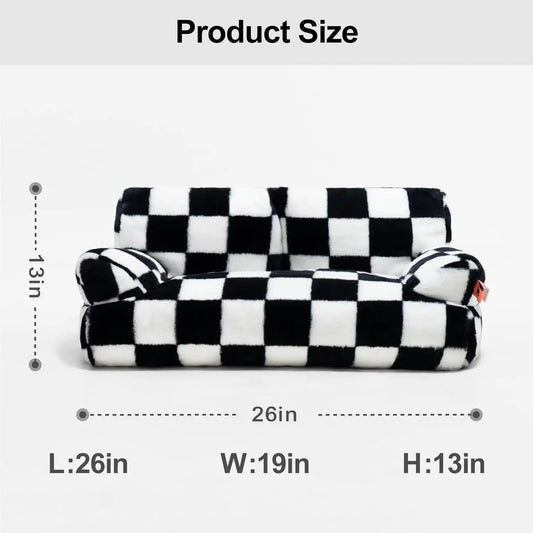 Mewoofun Pet Couch Bed 26x19x13 Inch Washable Cat Bed