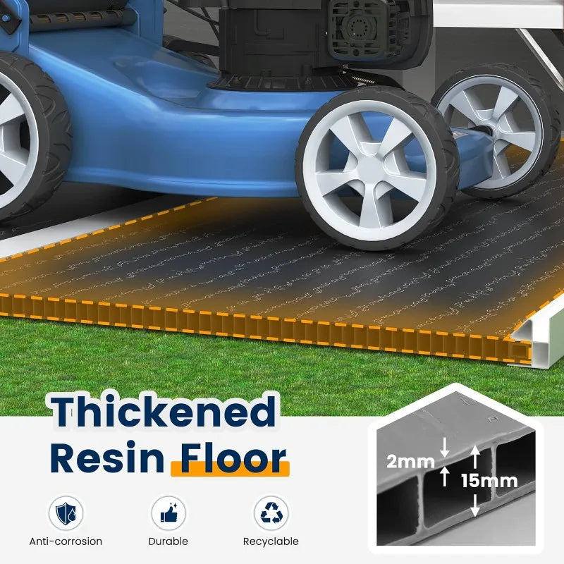 Resin Garden Storage Shed With Floor And Lockable Door